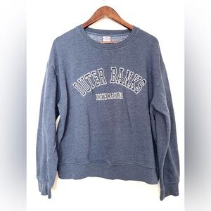 OUTER‎ BANKS North Carolina Embroidered Crewneck Sweatshirt | Large